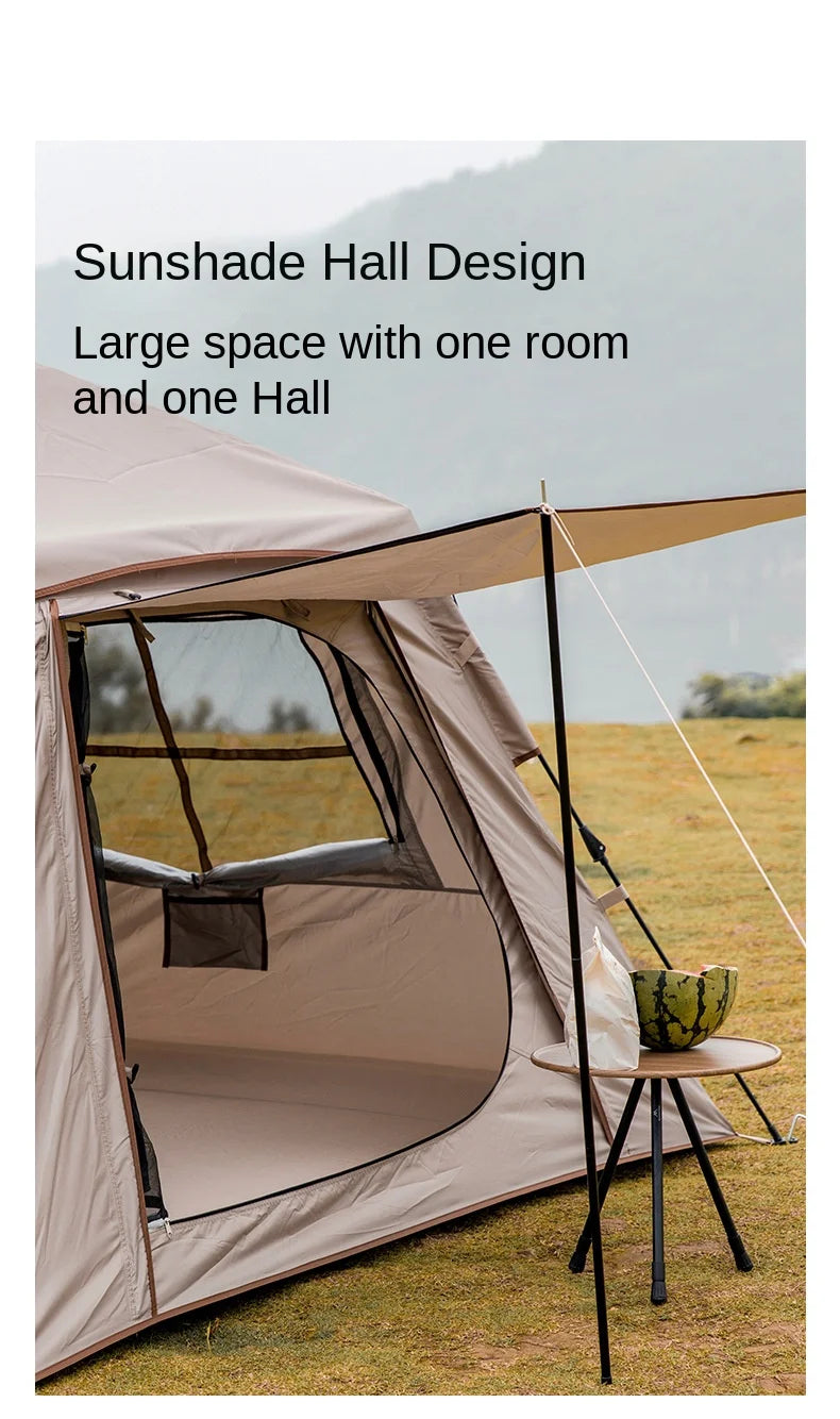 MOUNTAINHIKER Automatic Tent, Size 3-4 Persons, 2 Doors, 2 Windows, Sleeping Tent, Outdoor Tent, Hiking and Camping Tent Black