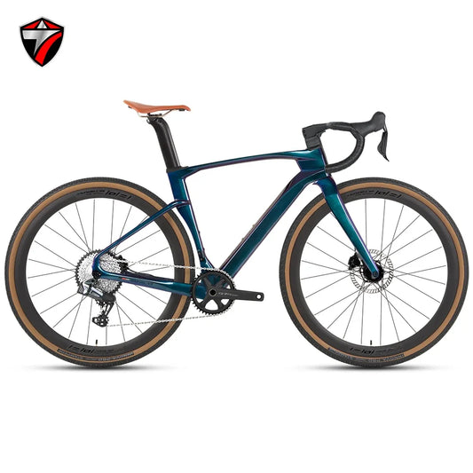 TWITTER Carbon Fiber Gravel Bike with Wireless Electronic Shifting 12/24 Speed Hydraulic Disc Brakes Mountain Bicycle For Men