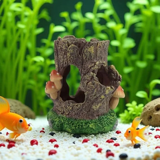 Fish Tank Decorations Aquarium Decor Small Fish Cave Aquarium Accessories Stump House Hideout Resin Fish Tank Cave Betta Goldfi