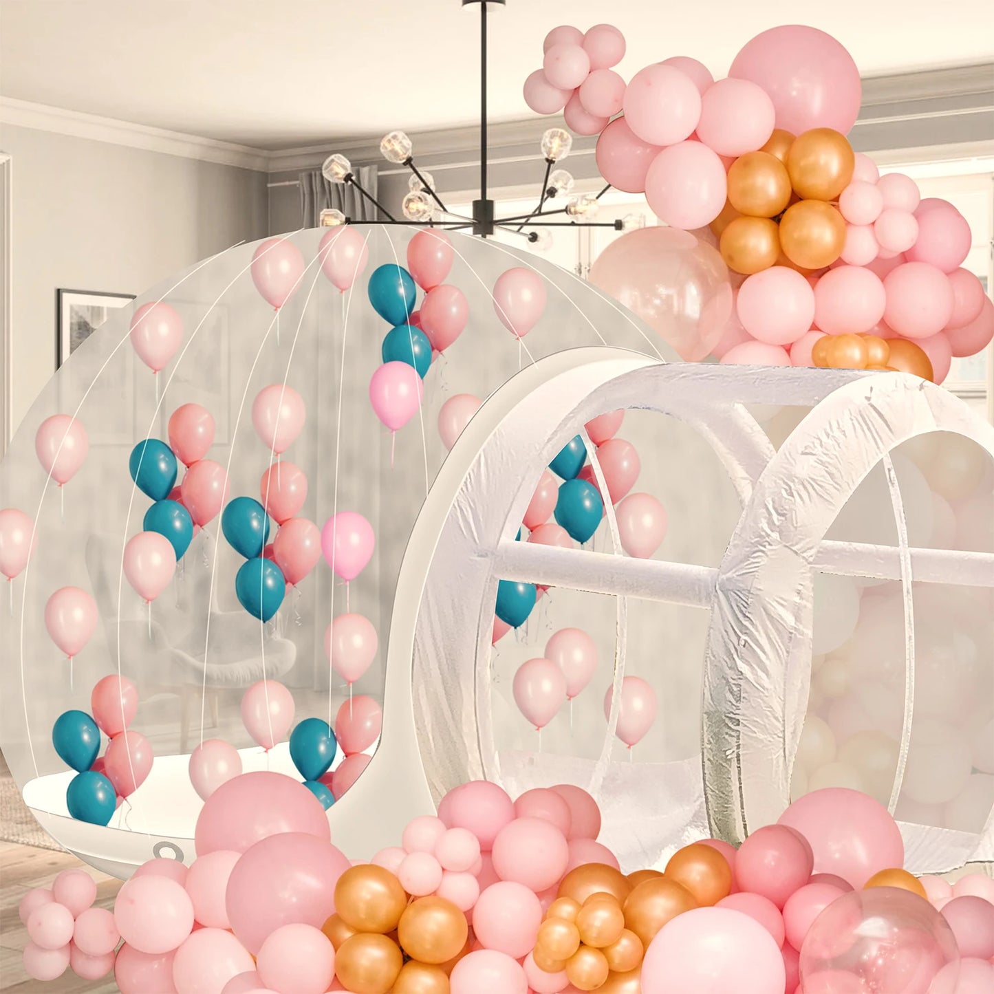 Inflatable 3M 10FT PVC Bubble House Inflatable Chlidren Toys Outdoor Commerical Castle With 750W Air Blower 100 balloons