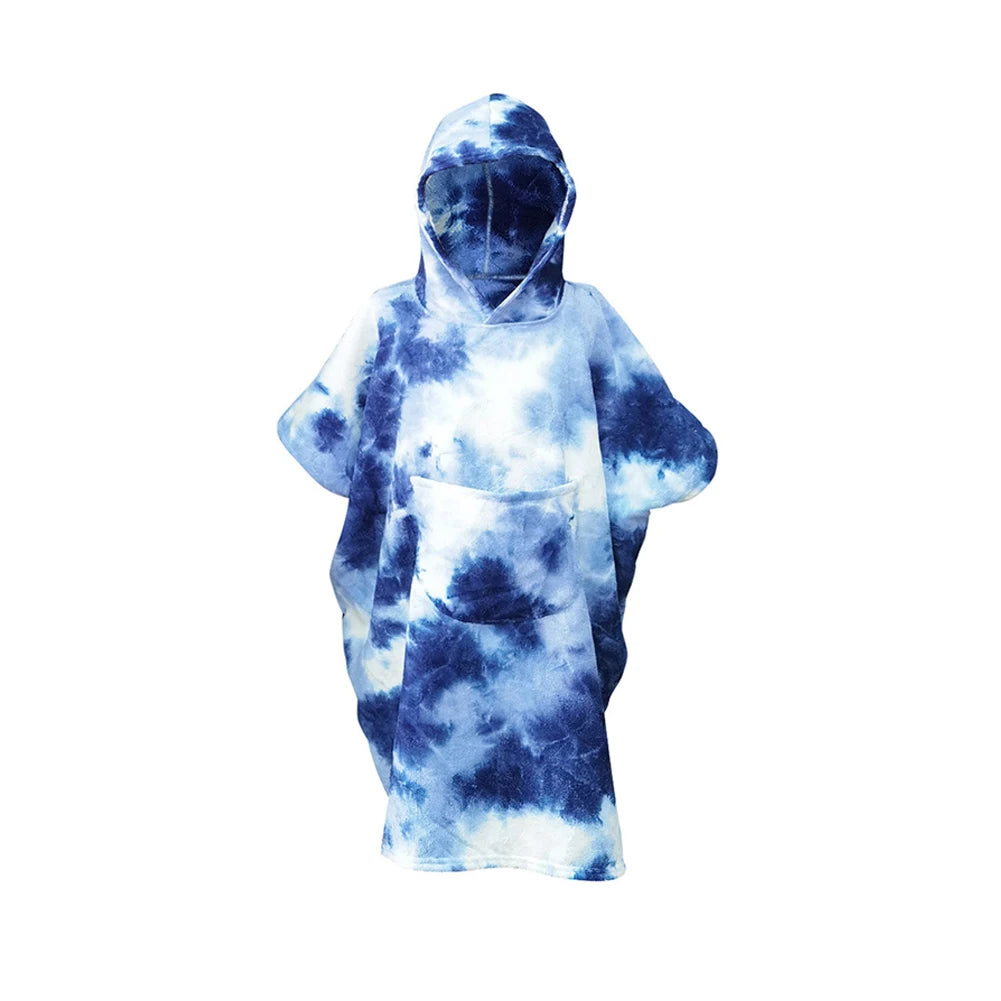 Surf Poncho Towel Microfiber Fabric Microfiber Beach Blanket Quick Dry Beach Poncho with Large Pockets for Surfer Swimmer Diver