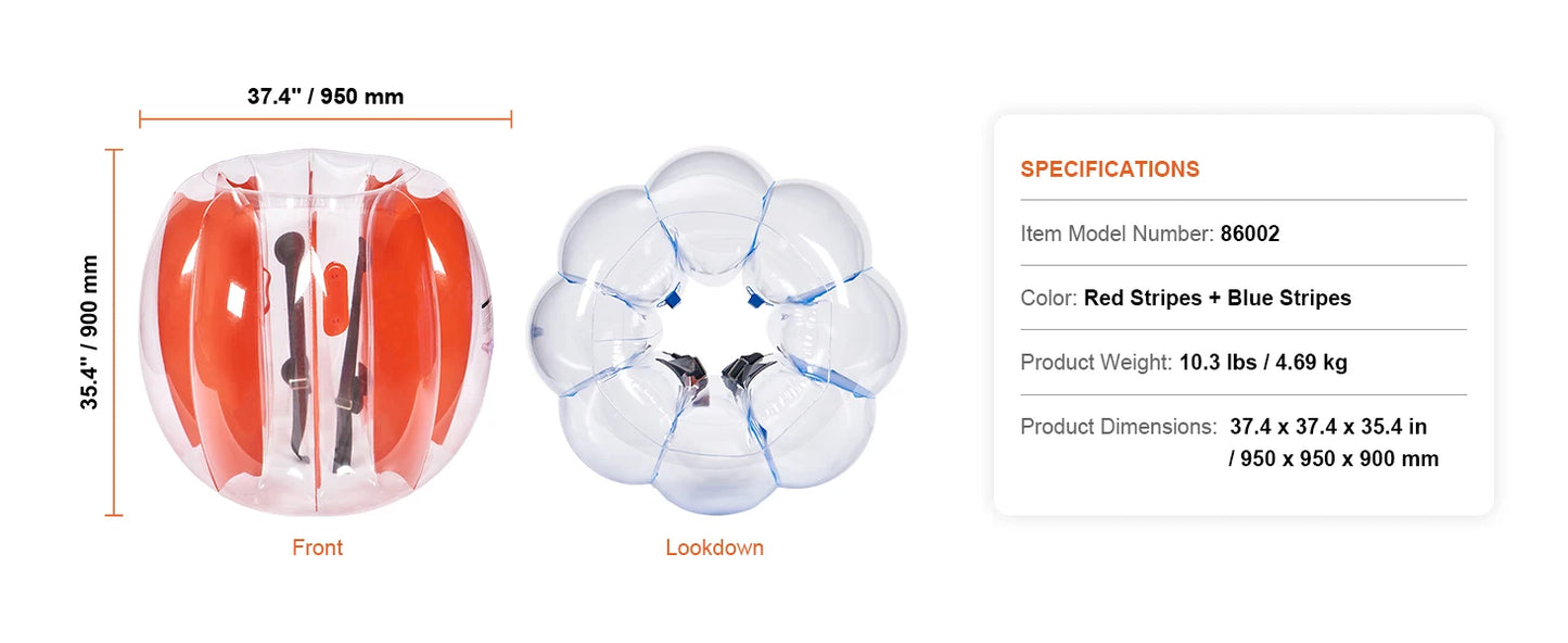 SucceBuy 2-Pack 2/3FT Inflatable Bumper Balls Body Sumo Zorb Balls for Kids & Teens Durable PVC Human Hamster Bubble Balls