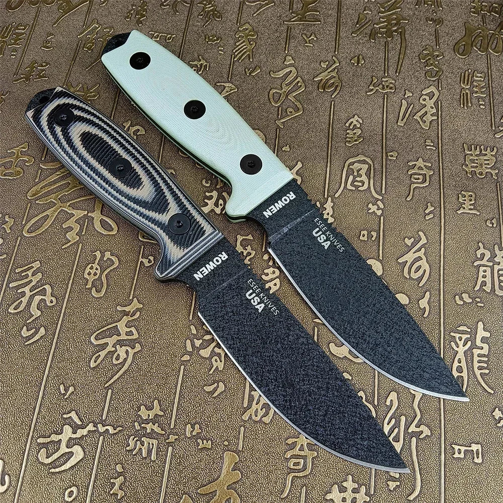 Military Steel Straight Knife S35VN Blade Double-color G10 Handle Essential Tool for Outdoor Hiking Hunting Rock Climbing