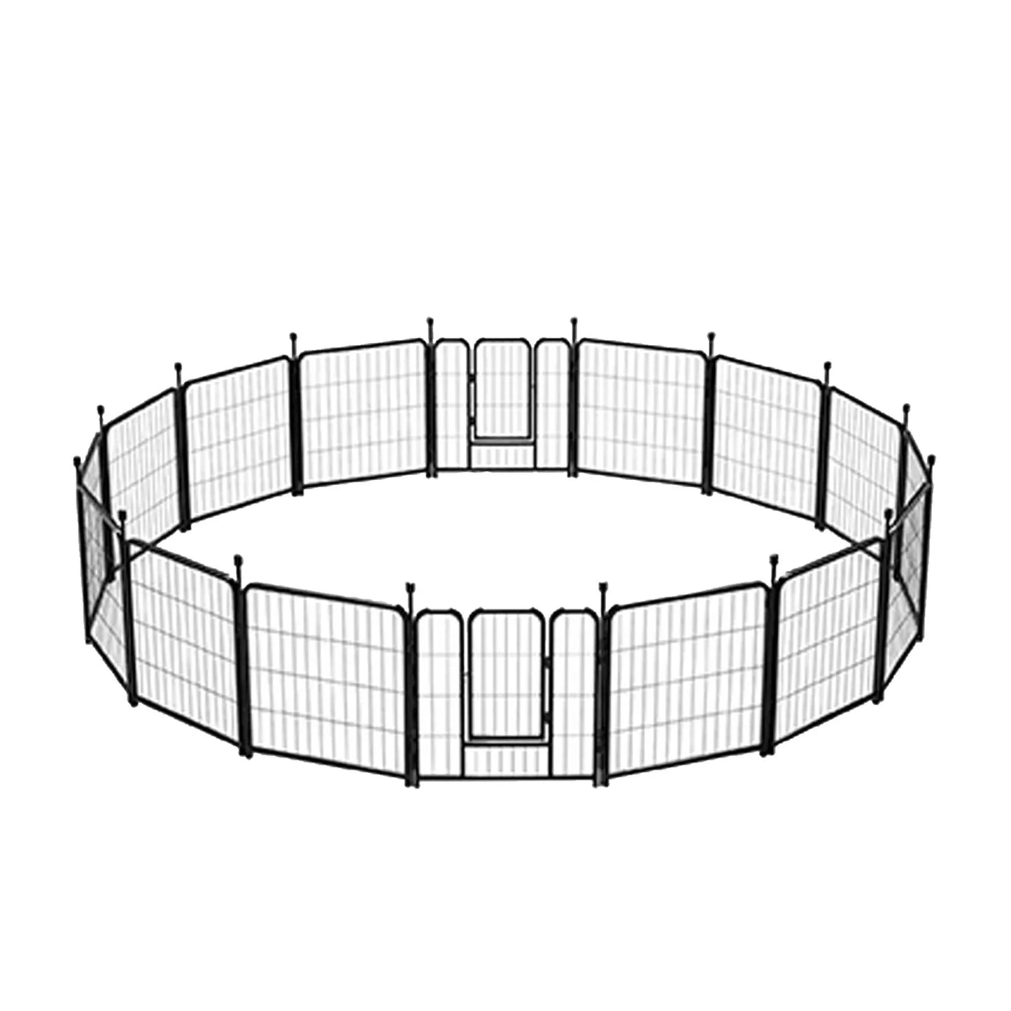 16 Panels 24in Pet Exercise Playpen with Sound Reduction Cover and 2 Clip Metal Dog Puppy Playpen for Indoor Outdoor