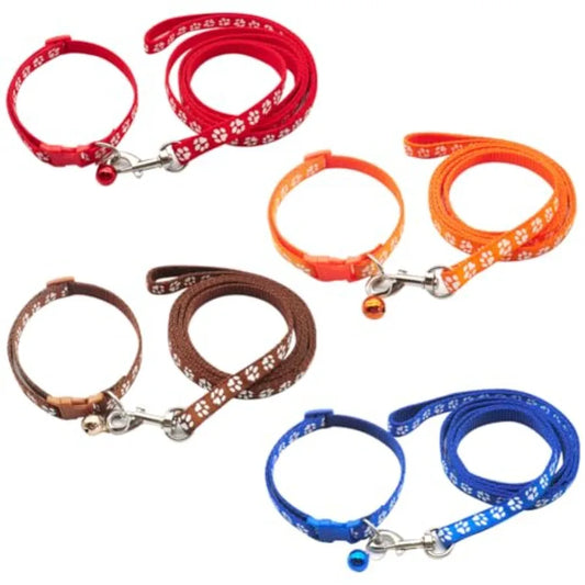 4 Sets Pet Collar and Leash Sets Dog Collars and Leashes Cute Puppy Collars Adjtable Cat Collars Quick Release Collars Kitten B