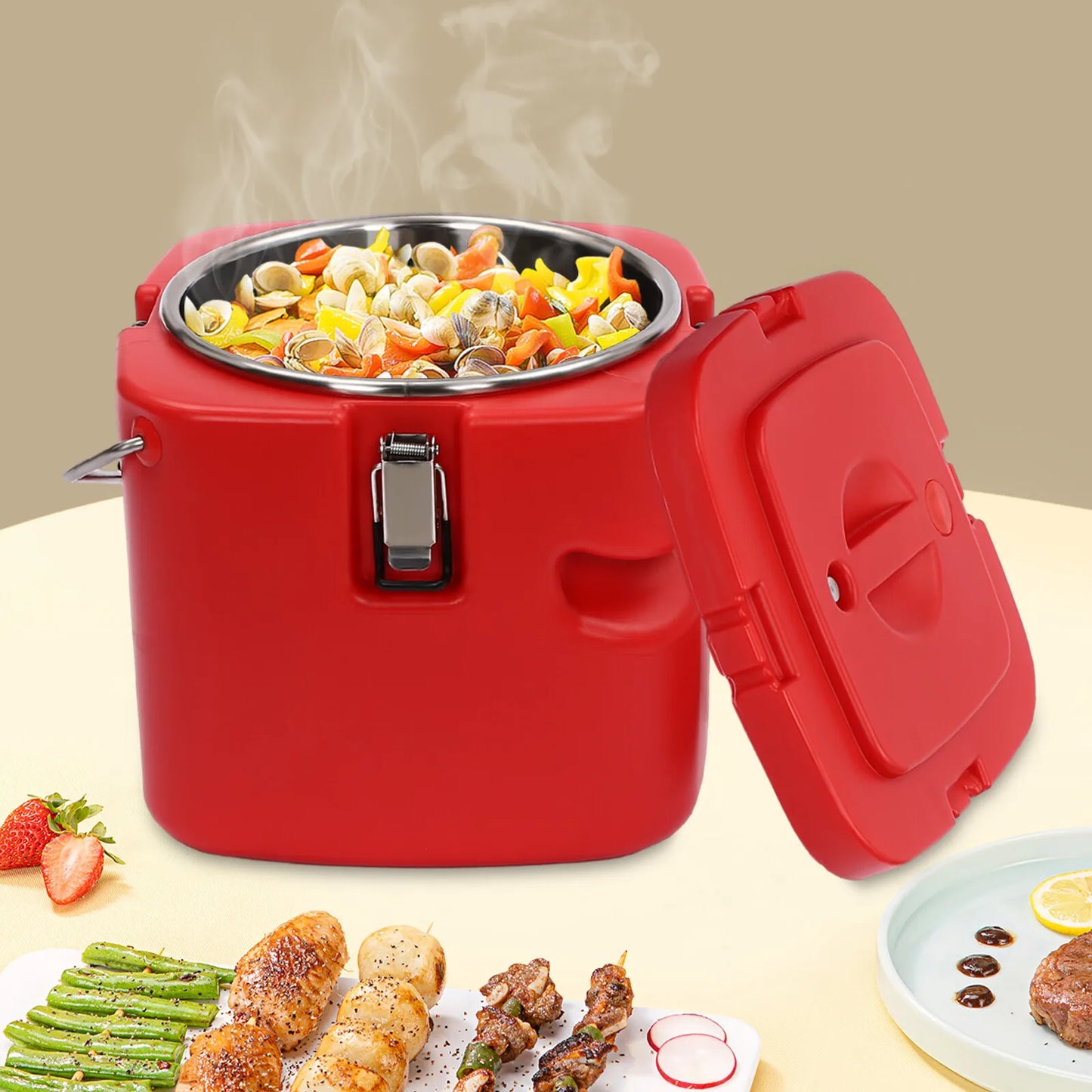 10Qt Insulation Food Soup Warmer Catering Box Stainless Food Pan Carrier Cooler