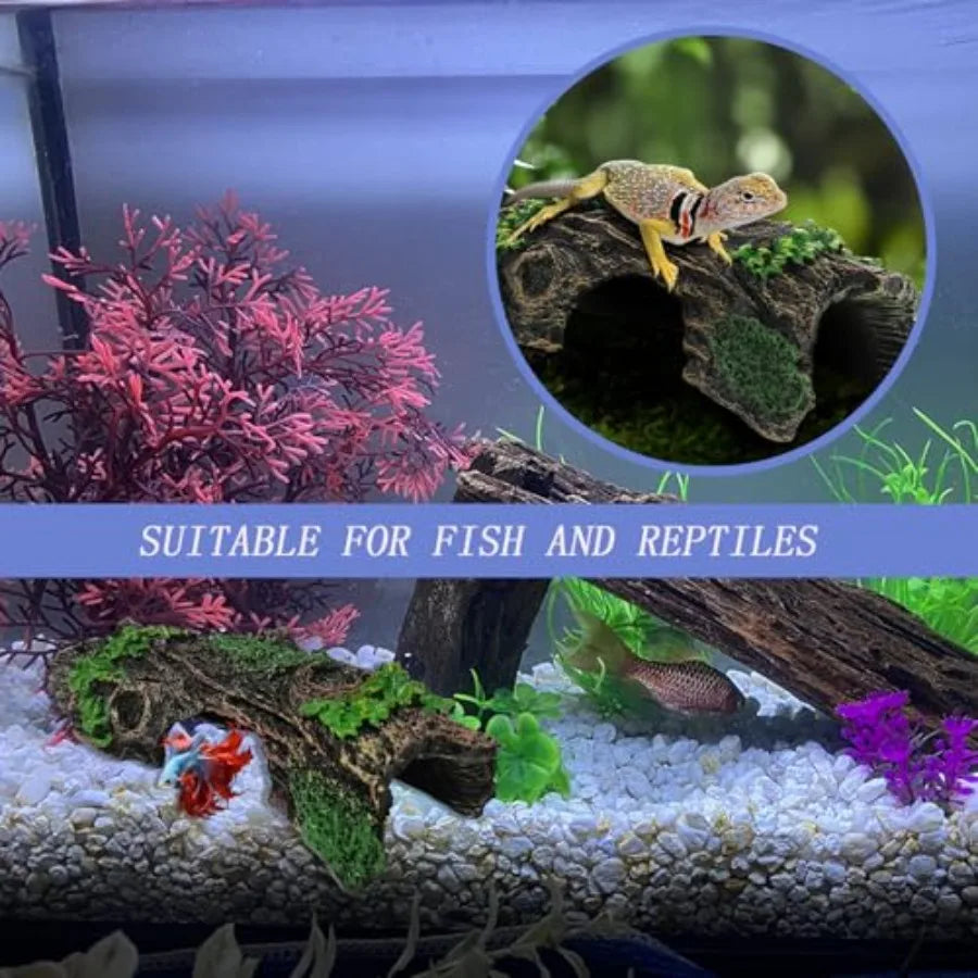 Starfish and Resin Hollow Tree Trunk Fish Tank Decorations Betta Fish Tank Accessories Aquarium Arments Hollow Tree x 1pc Fish