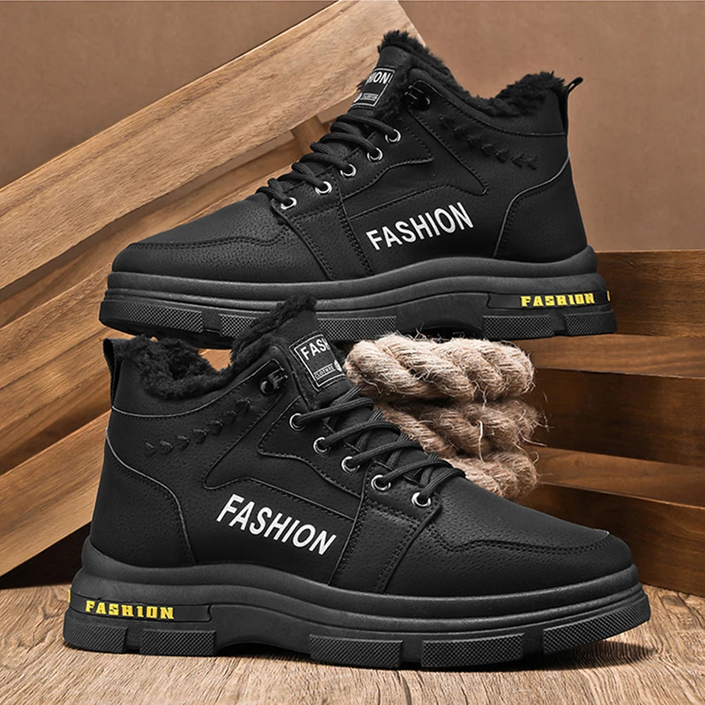 Men Snow Boots Outdoor Work Boots Anti-Slip Cold Weather Boots Lightweight Thick Sole Hiking Shoes for Travel