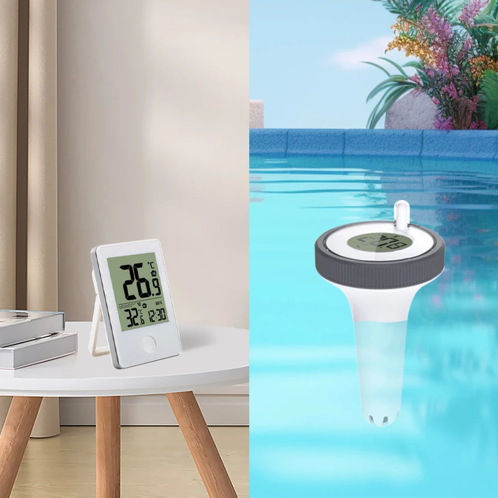 Wireless Floating Thermometer IPX8 Waterproof Digital Pool Thermometer Swimming Pool Thermometer for Swimming Pool Pond Bathtub