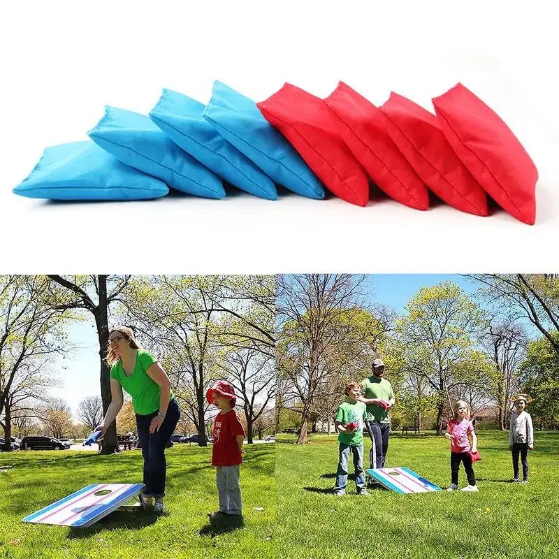 8PCS Cornhole Bean Bags Set Corn Filled Cornhole Cloth Bags Training Equipment For Outdoors Cornhole Game Supplies Kids Toy