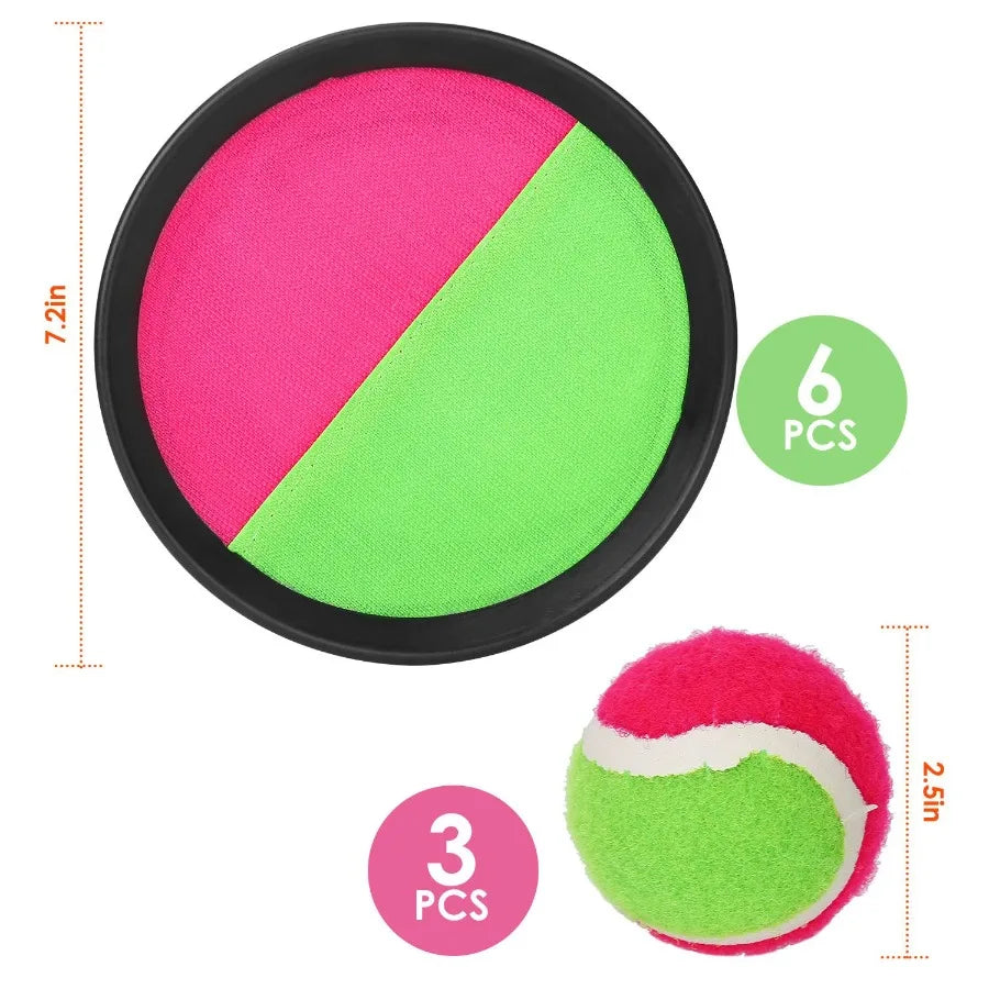 3Sets Toss and Catch Ball Throw Catch Ball Paddle Outdoor Ball Game Catch Game Beach Game