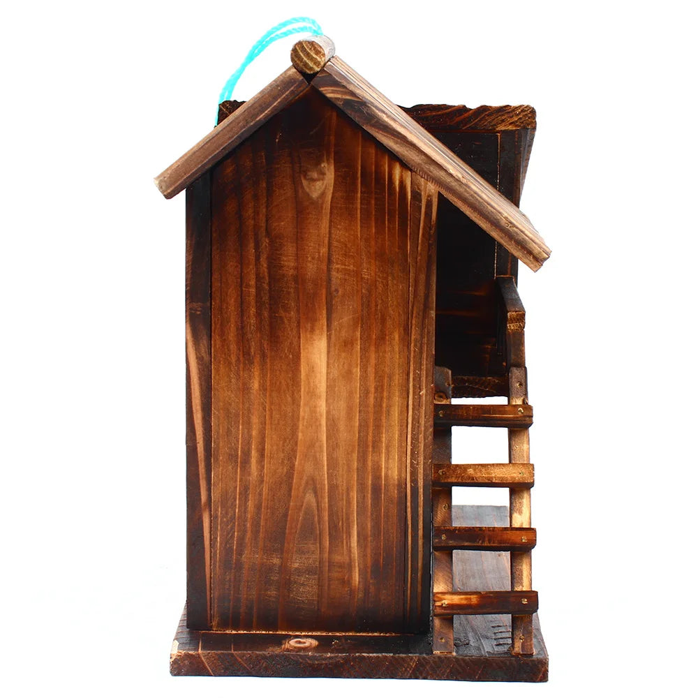 Bird House, Freestanding or Hanging Bird House, Brown Bird House for Swallows, Peony Parrots, Sparrows, Pearl Bird 9.84*9.84in