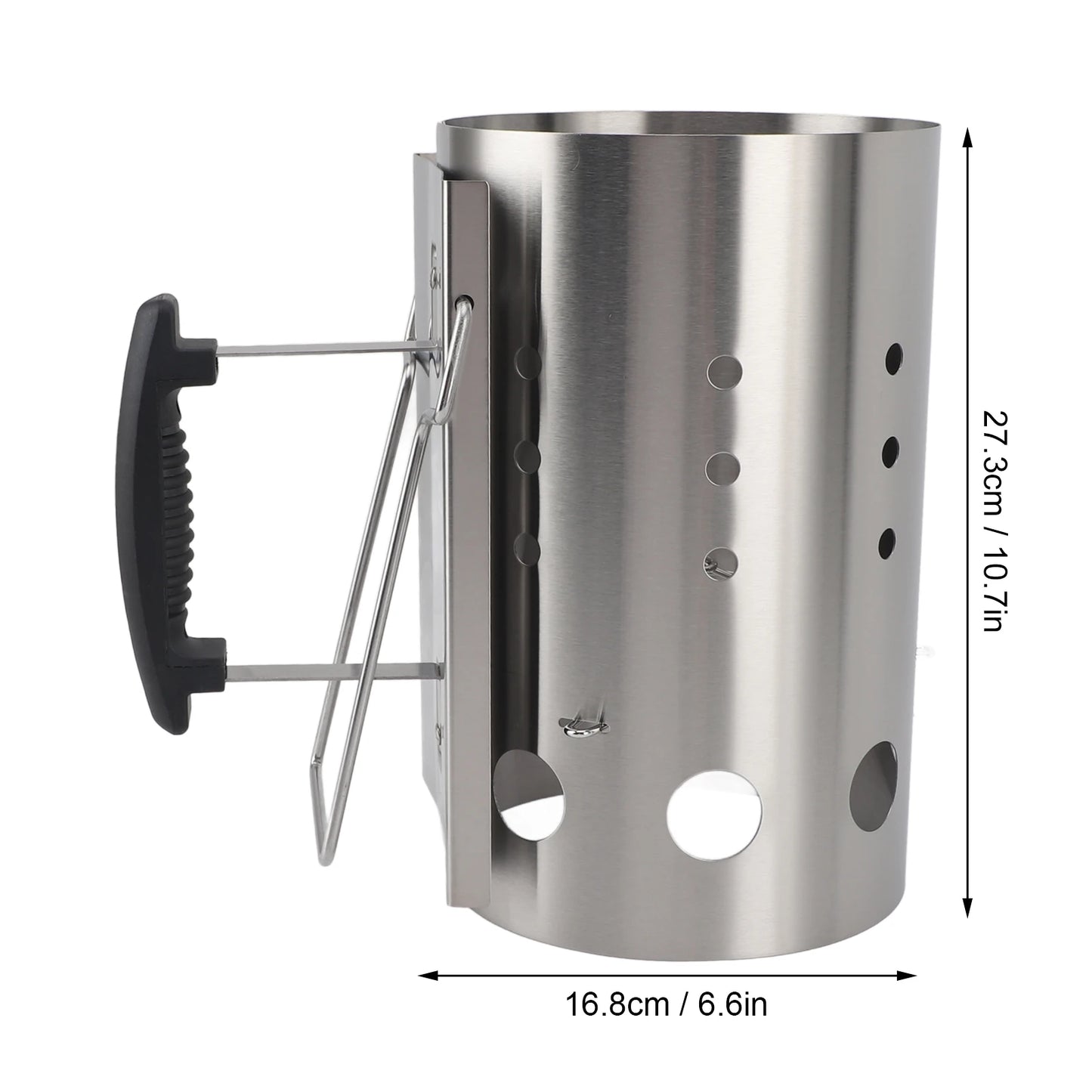 Chimney Starter Stainless Steel Portable Efficient Charcoal Starter Barrel for Barbecue Camping