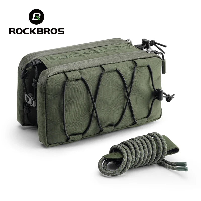 ROCKBROS Bicycle Bag Cycling Top Front Tube Frame Bag Easy Install 1L Large Capacity Storage Bike Bag MTB Road Cycling Accessory