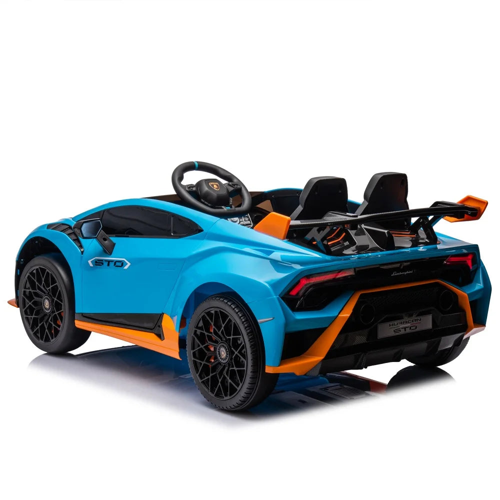 24V Kids Electric Ride On Drift Car Featuring 360 Degree Spin Drift Mode Blue Toy Cars For Aged 3 To 8 Outdoor Children Vehicle