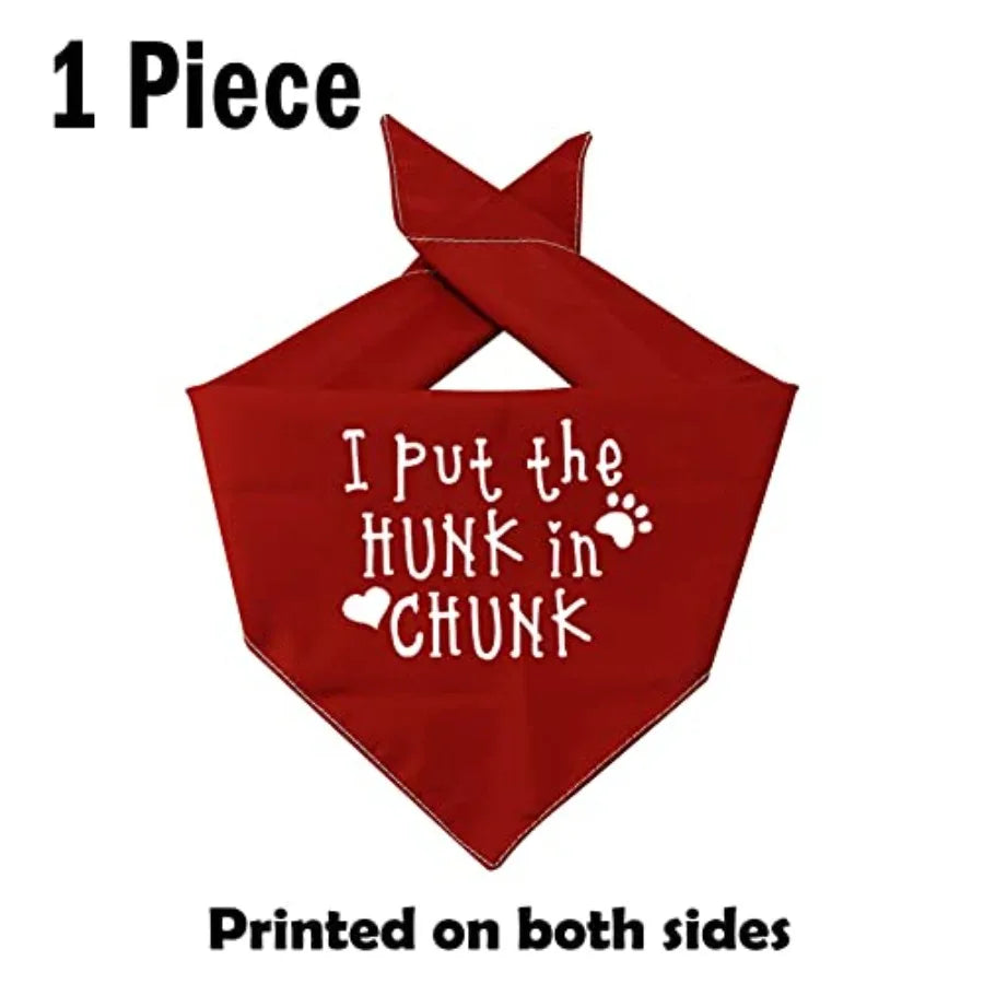 1 Piece Funny Dog Banda I Put The Hunk in Chunk Dog Banda Boy Dog Banda Over The Collar Banda Put The Hunk red