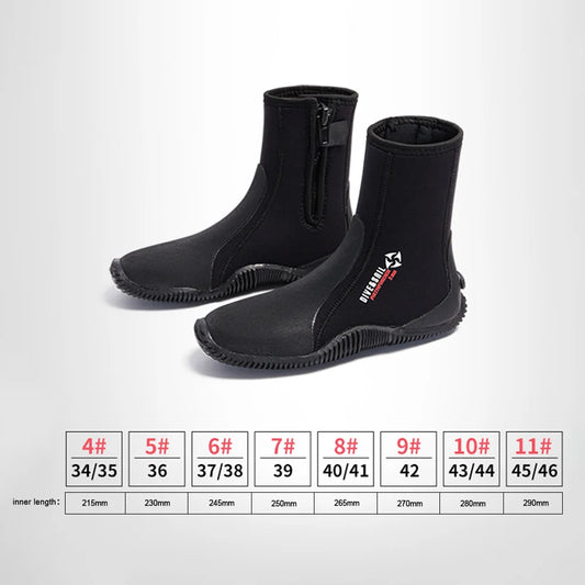 5MM Neoprene Diving Boots Non-slip Beach Water Boots Unisex Waterproof Snorkeling Fin Sock Wetsuit Water Shoes For Water Sport