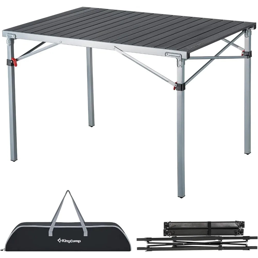 Aluminum Folding Portable Lightweight Roll Table for Camping, Picnics, Barbecues, Backyard Parties, Indoor and Outdoor Use