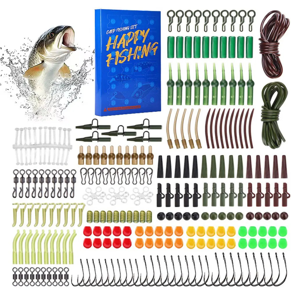Carp Fishing Accessories Set with Hooks Corn Baits Swivels Tail Sleeves Carp Fishing Equipment Kit Fishing Gifts for Men