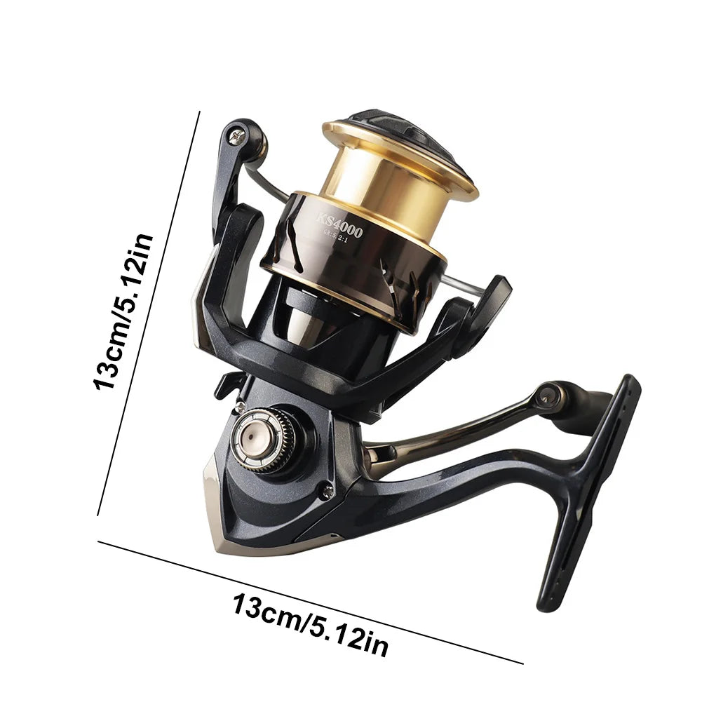 Metal Spinning Reel 5.2/1 Fishing Reel All Purpose Fishing Spinning Reel Fishing Accessories for Saltwater Or Freshwater