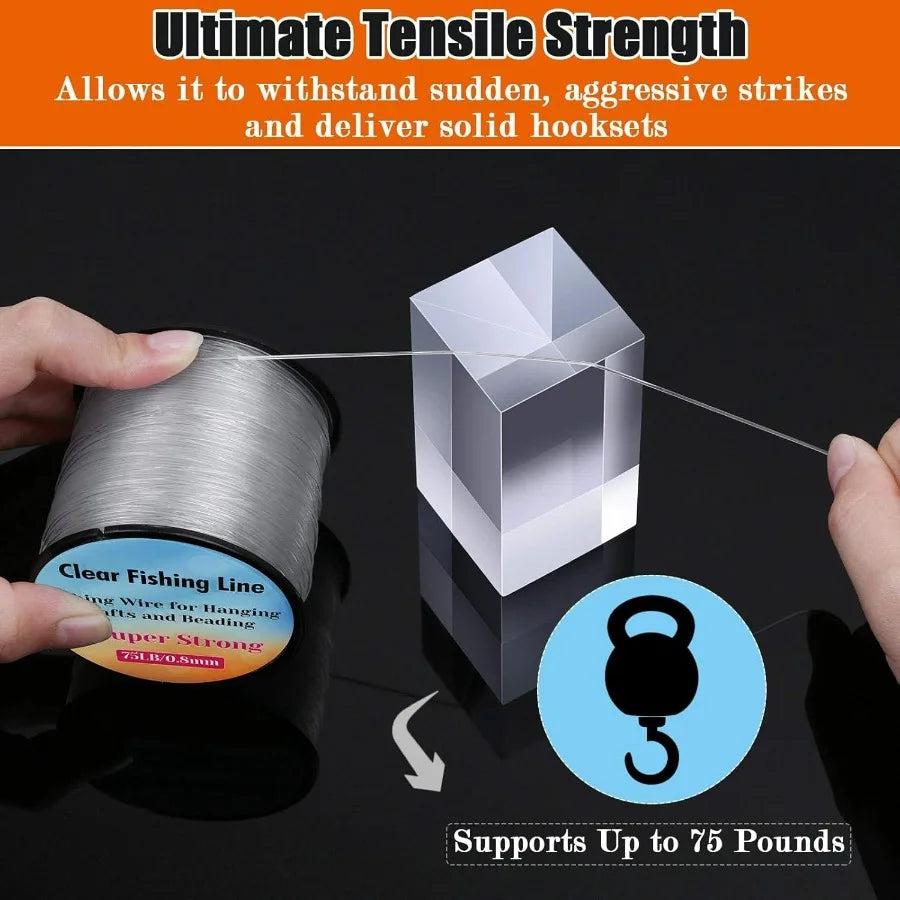 Strong Fishing Line Clear Acejoz Fishing Wire 0.3mm 0.45mm 0.8mm Invisible Hanging Wire Nylon String Heavy Duty Monofilament Li