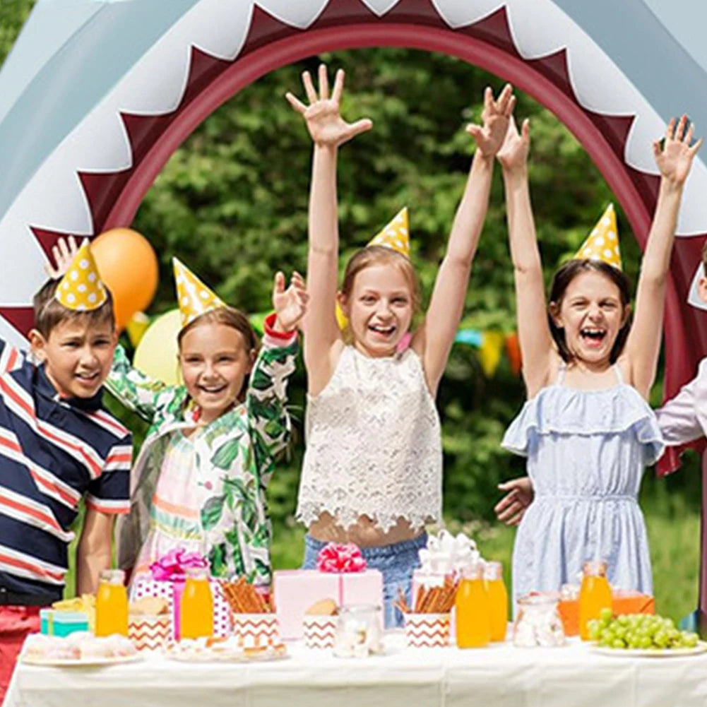 Inflatable Shark Sprinkler Arch Sprinkler Arch Bridge Novelty Water Spray Arch Bridge Blow Up Water Sprinkler for Outdoor Play