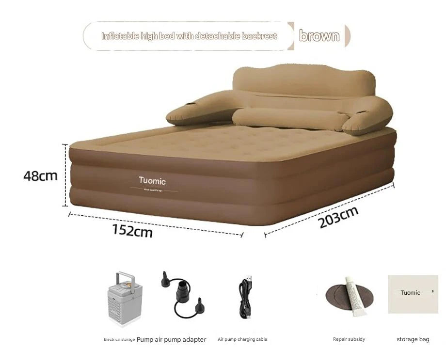 Picnic Thickened Double Plastic Material Folding Beds Modern Inflatable Folding Bed For Outdoor Creative Unique Design Bed