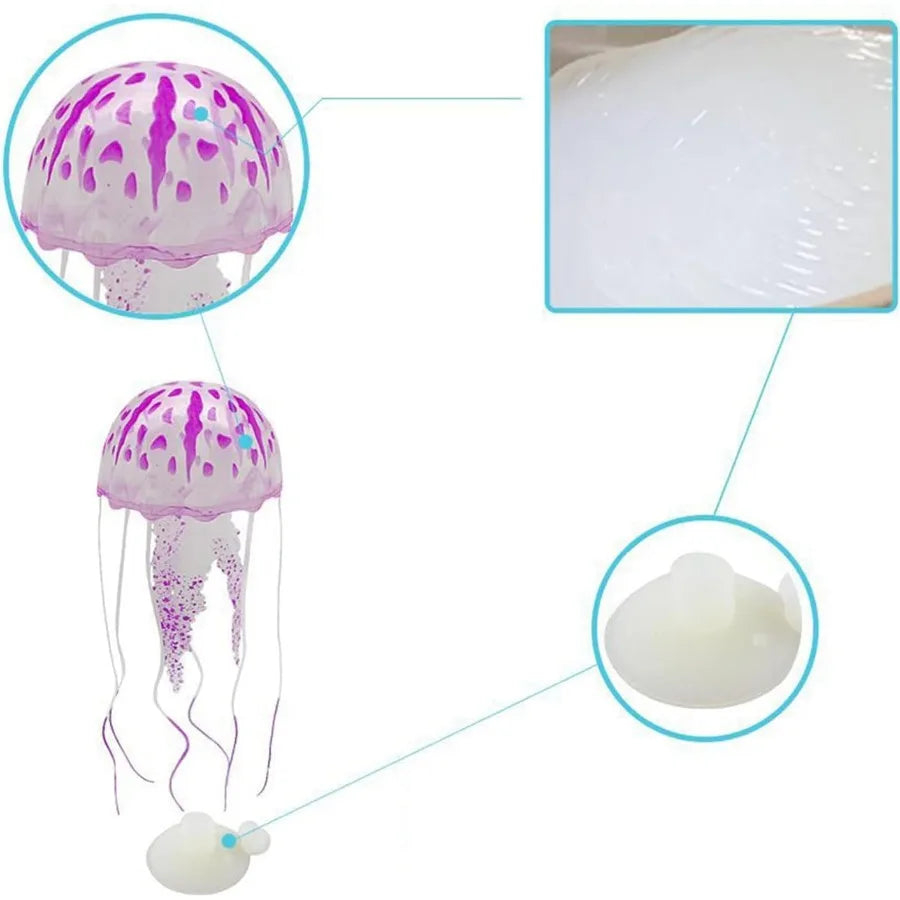 Funny Jellyfish Toy Fishtank Accessories Underwater World Floating Decors Cartoon Aquarium Orments Toy Jellyfish Decor Blue