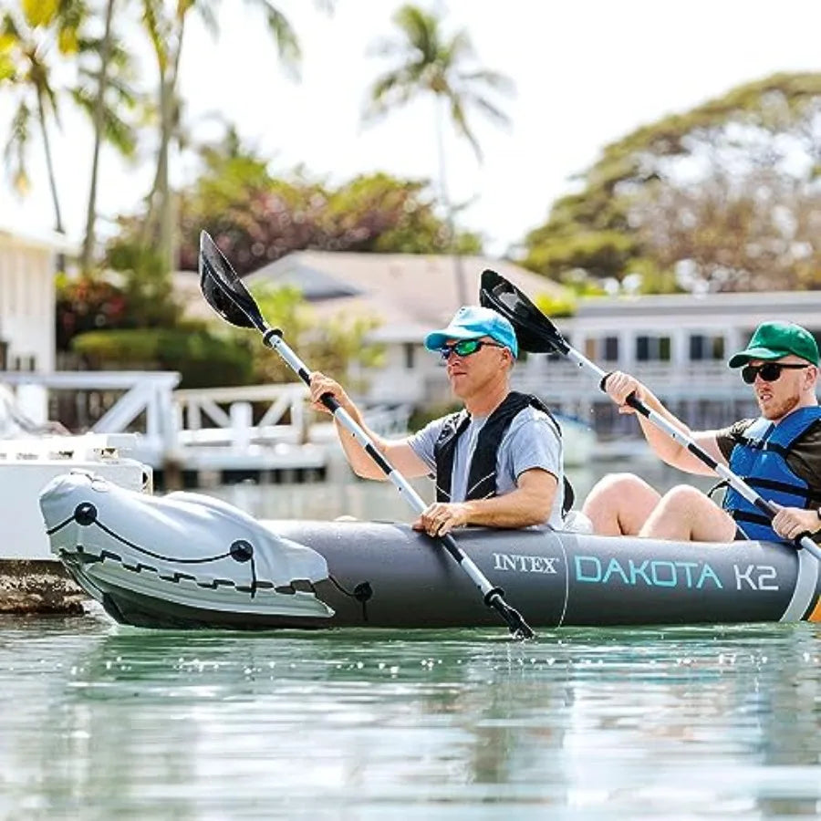 2Person Inflatable Kayak Set Dakota K2 with 86in Oars and Pump