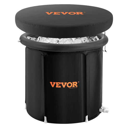 SucceBuy Ice Bath Tub Cold Water Therapy Plunge Tub for Athletes Outdoor Ice Barrel Plunge Pool Inflatable Folding Bathtub