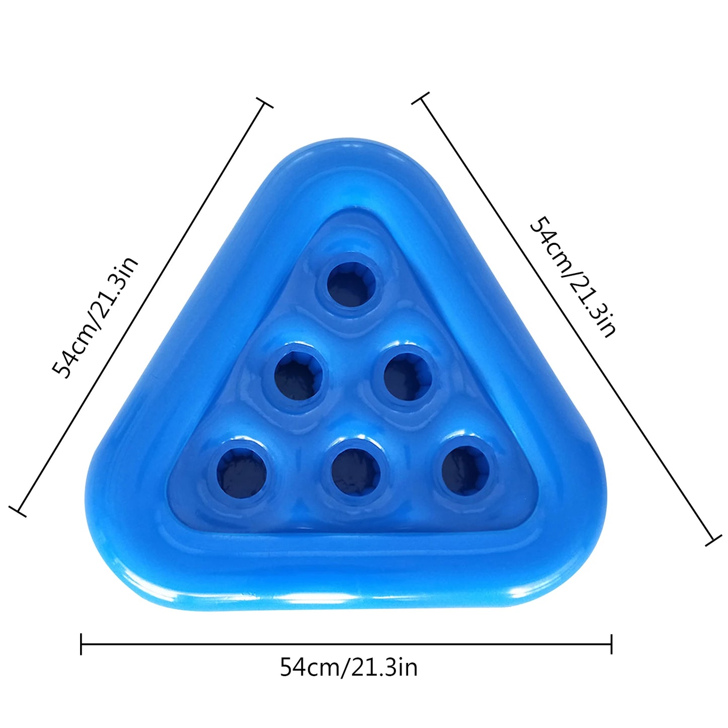 6 Holes PVC Inflatable Triangle Drinks Cup Holder Placemat Swimming Pool Floats Table Bar Summer Water Party