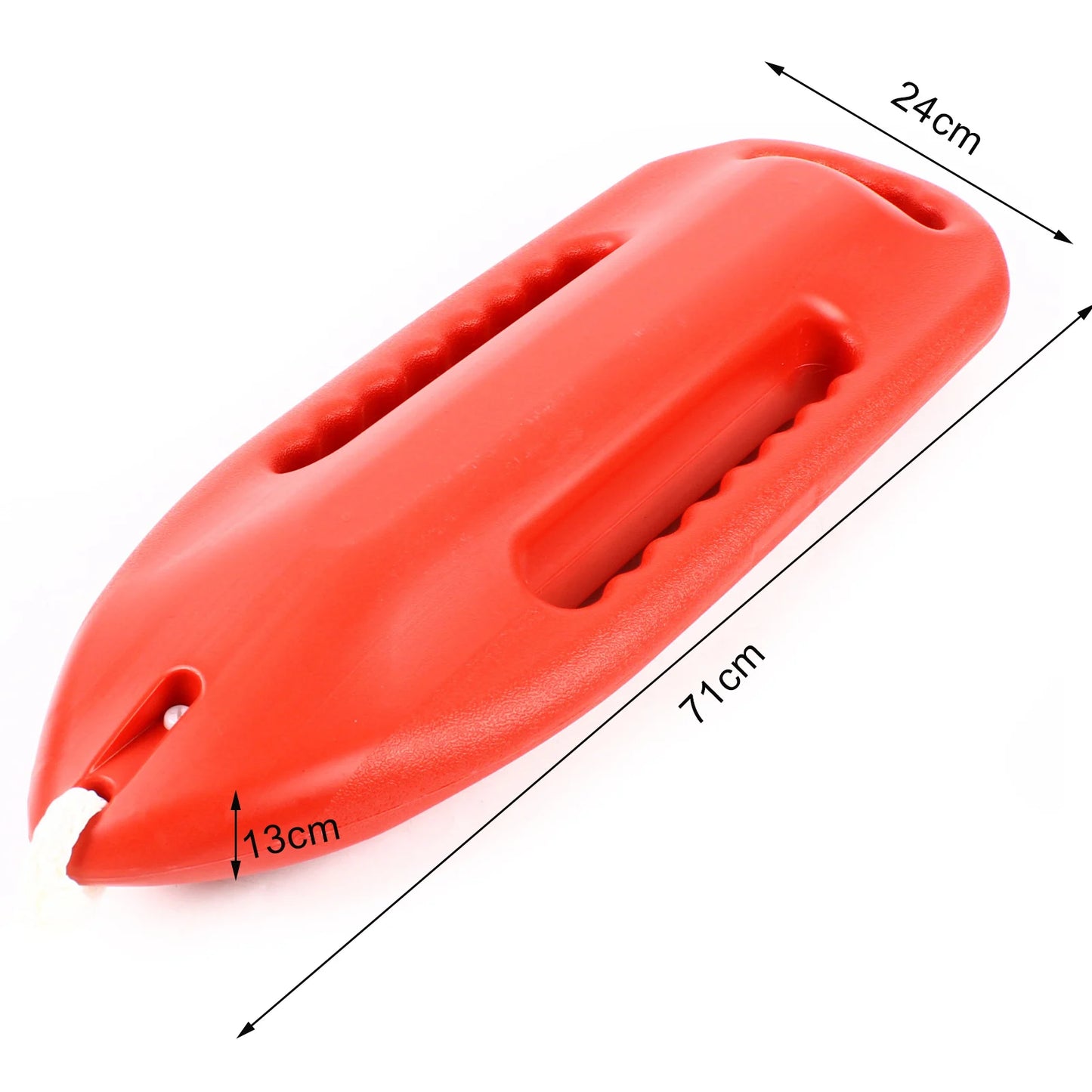 Portable 3-Handle Swimming Rescue Buoy Orange with 5.25ft PE Rope Adjustment Buckle for Open-Water&Multi-person Rescue