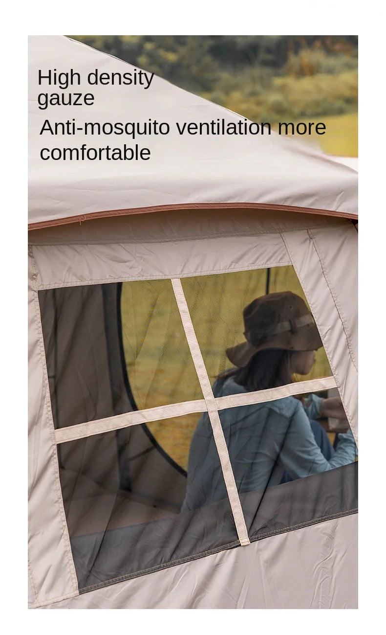 MOUNTAINHIKER Automatic Tent, Size 3-4 Persons, 2 Doors, 2 Windows, Sleeping Tent, Outdoor Tent, Hiking and Camping Tent Black