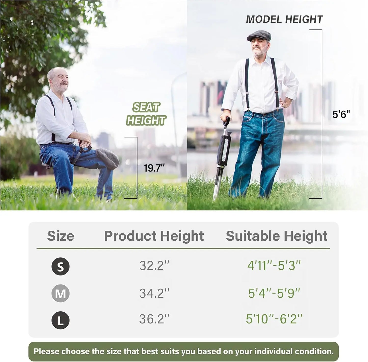 2- Portable Walking Stick, Cane with Seat, Foldable Chair, Hiking Stick, for Camping, Hiking, Lightweight Aluminum, Easy Carry,