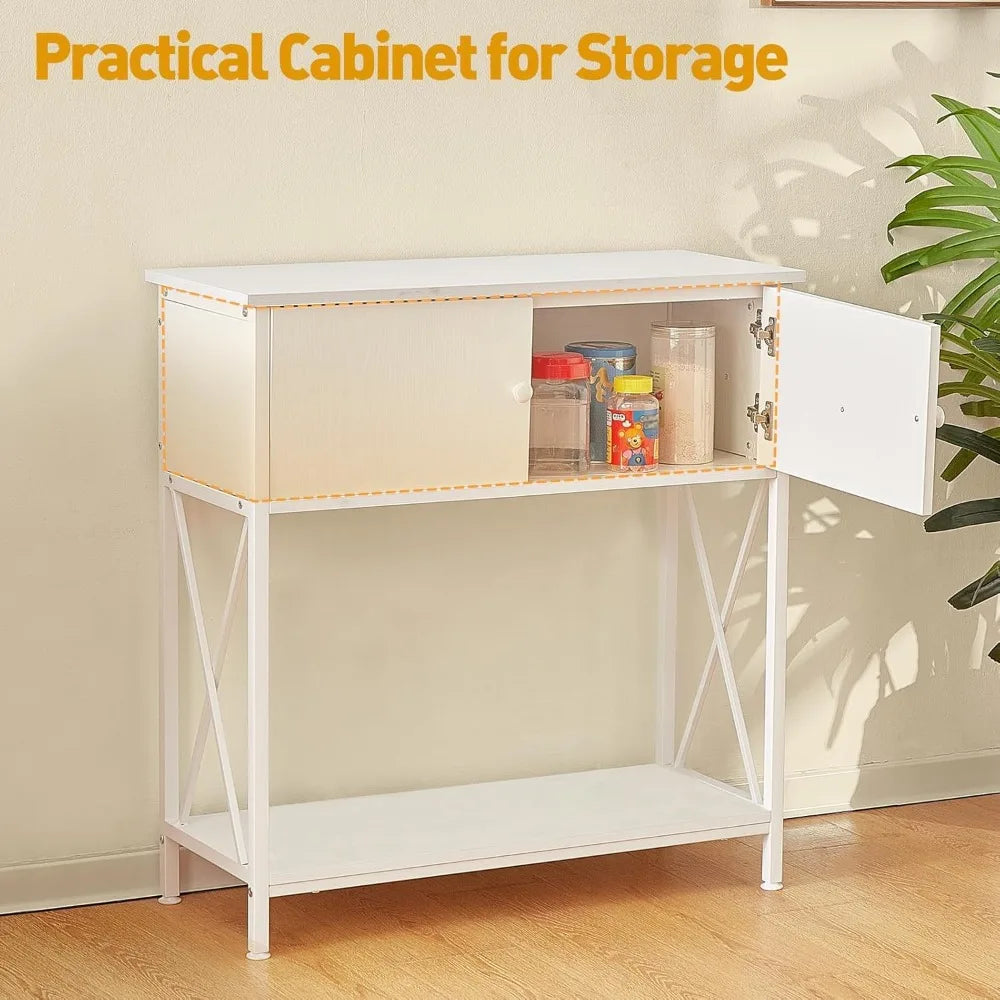 20-29 Gallon Aquarium Stand with Cabinet, 20 Gallon Long Fish Tank Stand with 31''L * 12''W Tabletop, Double Heavy Metal Stand w