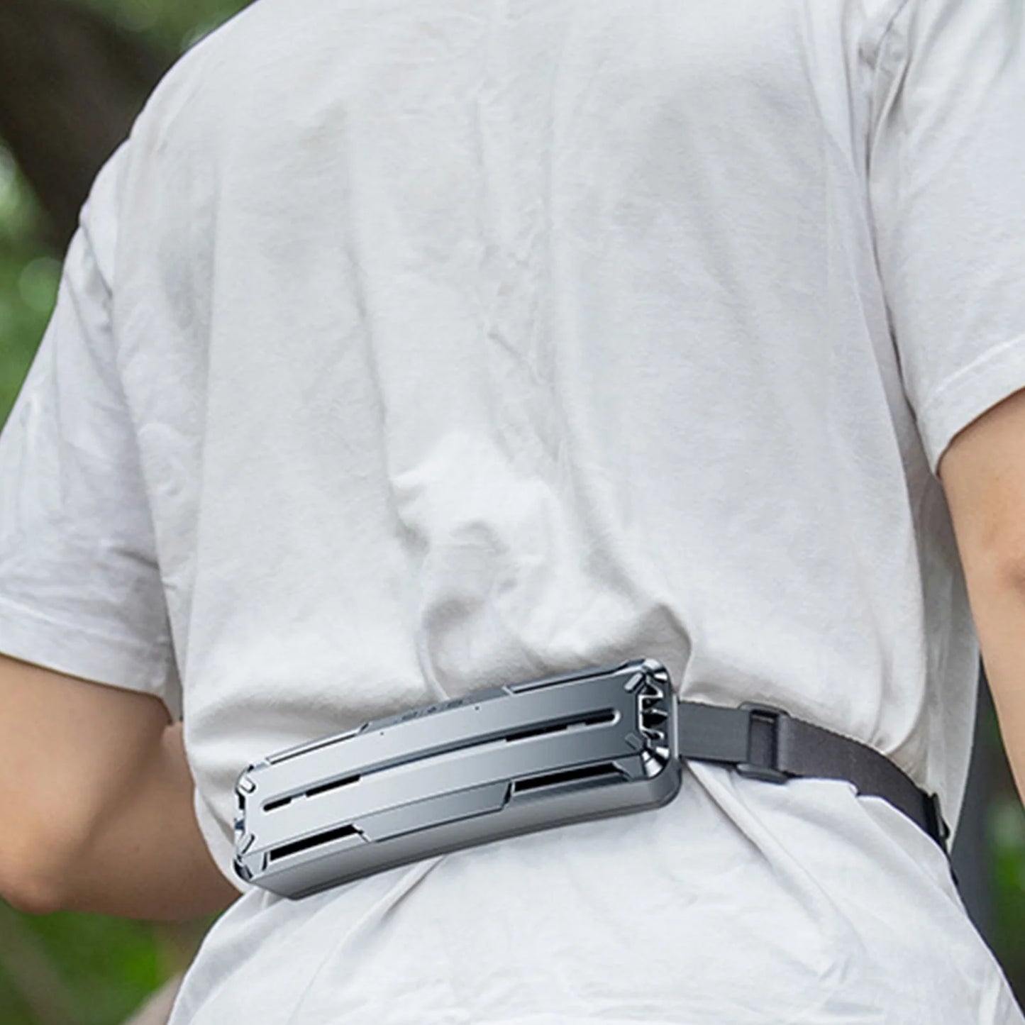 USB Cooling Small Fan Hanging Waist Portable Wearable Cooling Artifact ABS Material Strong Multi-speed Adjustable Outdoor Sports