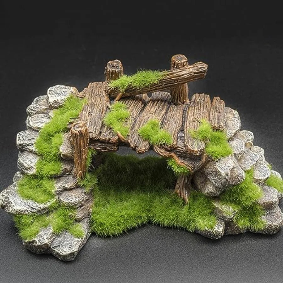 Aquarium Moss Rockery Stone Decoration Hollow Hideout House Ruins Cave Fish Tank Accessories Orment Tank Small Fish Hideaway