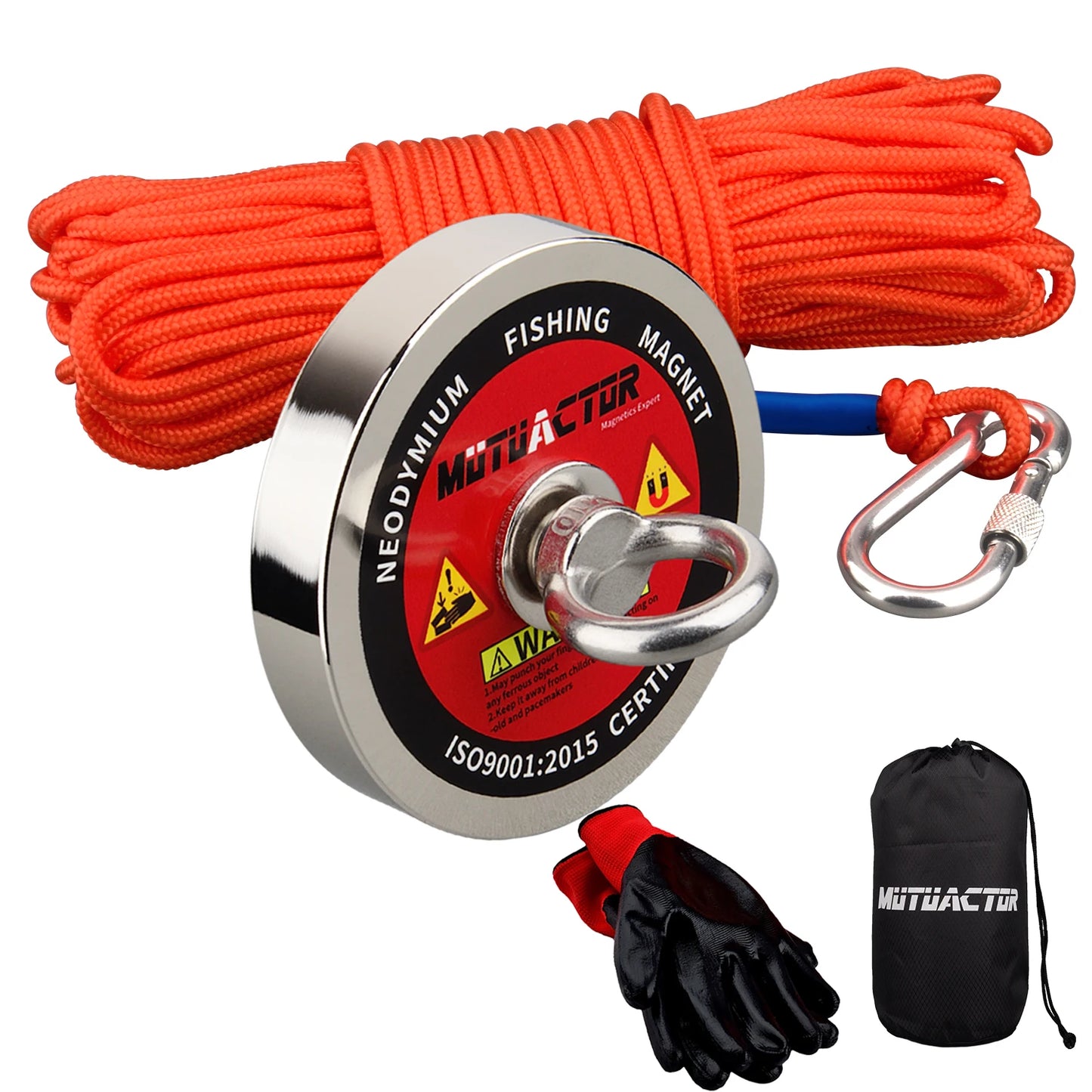 120KG/220KG /300KG/400KG/500KG Salvage Magnet Large Neodymium N52 Magnets Magnet Strong Fishing Magnet with Rope Gloves Bag