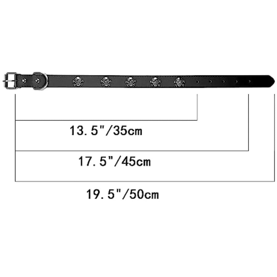New Skull Dog Collar Skeleton Cat Collar Skull Design Pet Collar for Dogs and Cat Black Large Fits for Neck Girth from 13.5 to