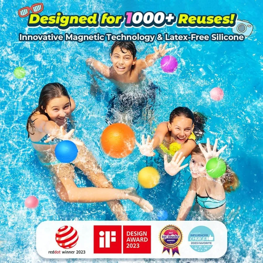 20Pcs Reusable Water Balloons Summer Water Toys Magnetic Water Ball for Outdoor Games Pool Toy Beach Toys for