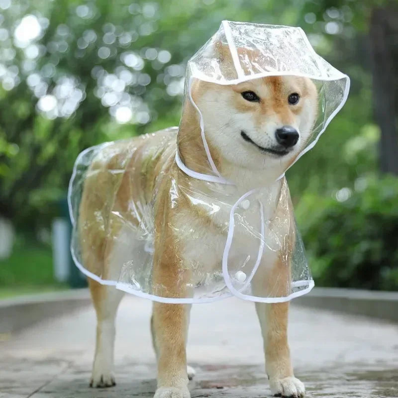 1pc Transparent Hooded Pet Dog Plastic Raincoat Dog Clothes Poncho For Small Dogs Little Puppy Pet Outdoor Accessories