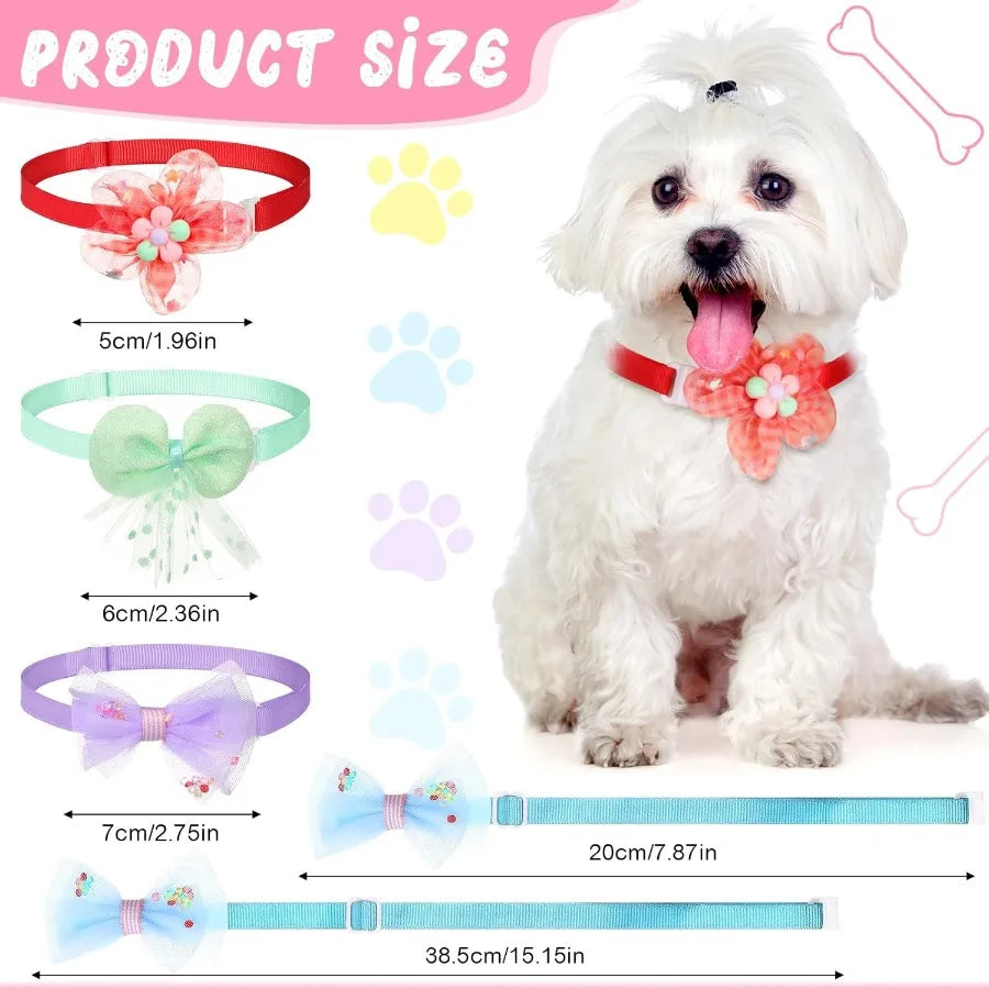 22 Pack Dog Bow Tie Collar Adjustable Bowtie Flower Neck Tie for Medium Small Dog Cat Puppy Stylish