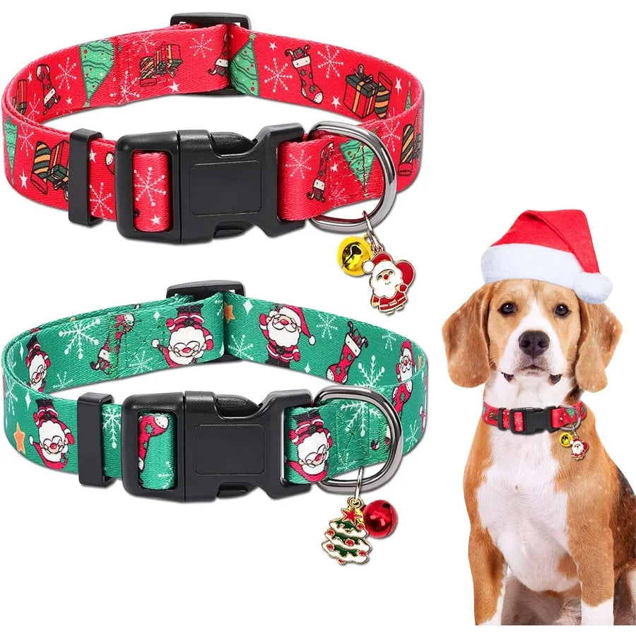 Christmas Dog CollarSoft Comfortable Dog Collar for Christmas with Quickly Release Buckle Christmas Puppy Collar Red Green Chri