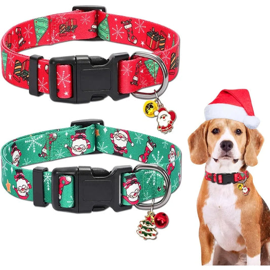 Christmas Dog CollarSoft Comfortable Dog Collar for Christmas with Quickly Release Buckle Christmas Puppy Collar Red Green Chri