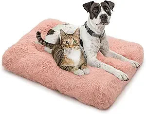 large dog bed - 40.5"x32.5"x5.5" machine washable plush pet bed, warm & cozy for dogs