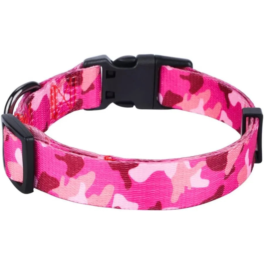 Dog Collar Special Design Persolized Soft Collars Pink Camo Large