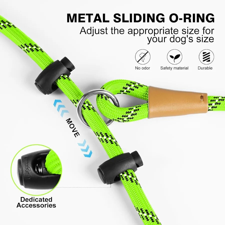No Pull Rope Dog Harness No Pull Reflective Leash Harness Collar 3 in 1 Dog Halter Harnesses Adjustable for Large Giant Dog Lig