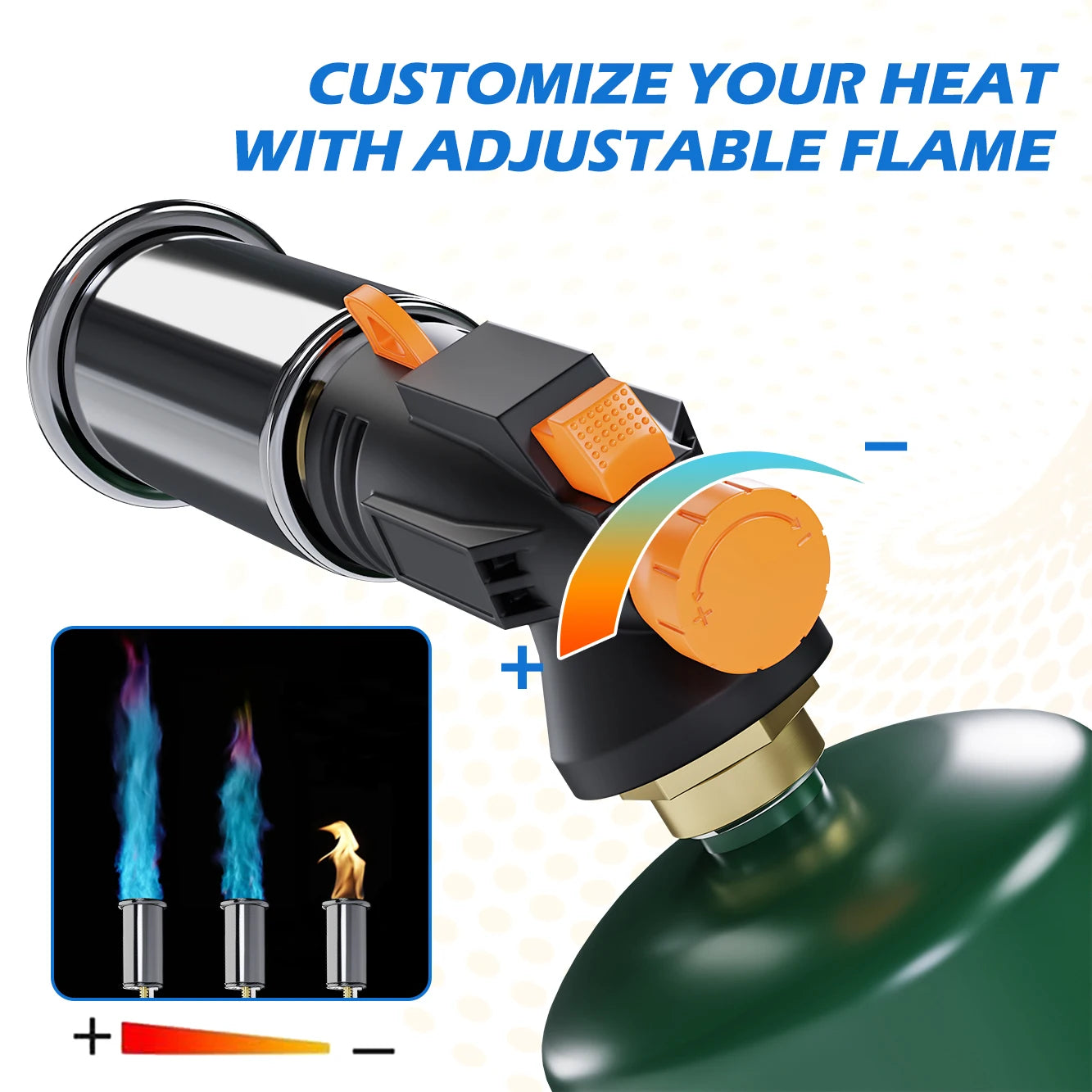 Powerful Grill & Cooking Propane Torch, Sous Vide, Campfire Starter, Adjustable Kitchen Torch for Searing Steak, BBQ, Welding