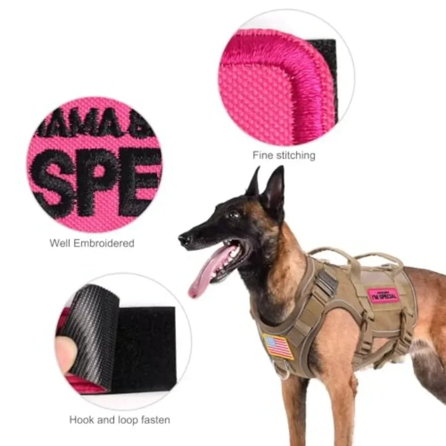 Forestpaw 2 Pack Service Dog Patches for HarnessEmbroidered Service Dog Accessories for Dog Collars Hot Pink Mama SAYS I'm Spec
