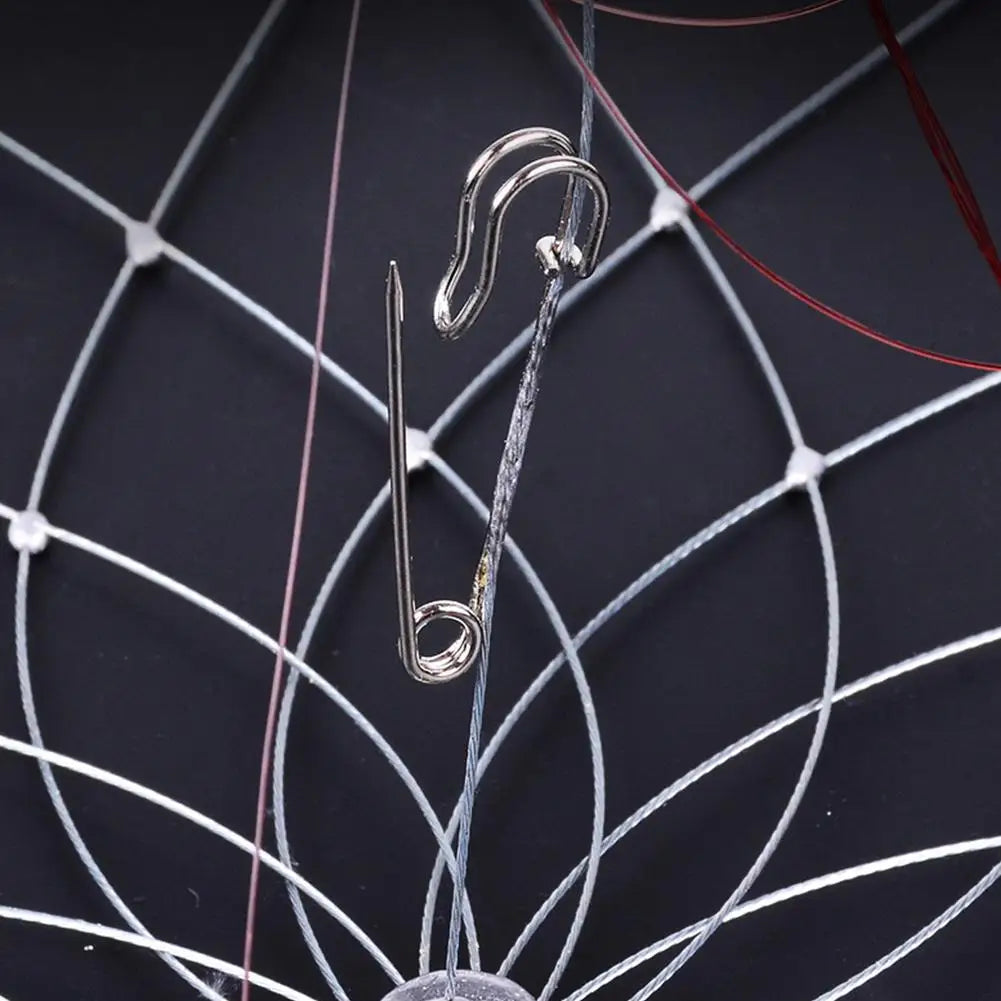 2Pcs Fish Baskets Steel Wire Crab Fishing Traps for Saltwater Seawater (20 wire)